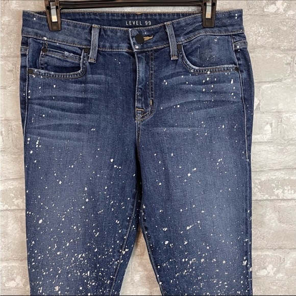 Anthropologie Level 99 Galaxy Holographic Splatter Skinny Jeans - Picture 8 of 8